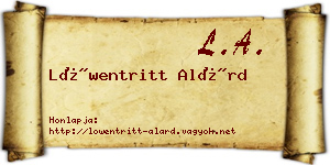 Löwentritt Alárd névjegykártya